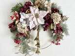 Poinsettia ring wreath III「受注制作」の画像