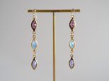 VINTAGE Glass frame earrings/pierce Violet dressの画像