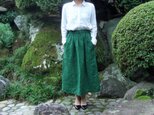 【お色選択可】リネン　ギャザースカート　ロングの画像