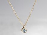 K18 Aquamarine birthstone necklace [P033K18AQ]の画像