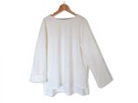 ウール100%ゆるシルエット10分袖丈プルオーバー_Whiteの画像