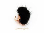 ミンクファー付きイヤーカフス