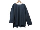 ウール100%ゆるシルエット10分袖丈プルオーバー_Charcoal Grayの画像