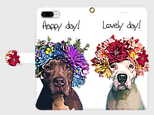 花犬　①　ーhana-inuー　　iphone　6plus/7plus/8plus　等大サイズ専用　手帳型の画像