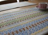 北欧手織りのランチョンマット（ローゼンゴング、ブルー系）の画像