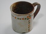 百色（ももいろ）象嵌　マグカップ　角紋縁取りの画像