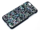iPhone7/6/6sケース 天然貝仕様(ダマスク・黒カバー)<螺鈿アート>
