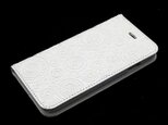 iPhone7/6/6s/SE/5/5sケース（手帳型ケース・ホワイトレース3D）