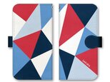 手帳型 三角 模様のiPhoneケース　トライアングル　トリコロールの画像