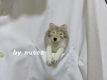 ポケットブローチ＜オオカミ＞の画像