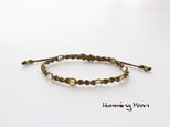 ルチルクォーツと水晶のマクラメブレスレット／カーキ