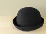折りたためる帽子58.5cm piping hat [wool] mix blackの画像