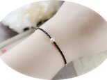 ブラックスピネル＆淡水パールのブレスレット