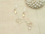 ホワイトサファイア&クロスのロングピアス***の画像