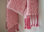 手織りウール＆シルクストール・・冬バラの画像