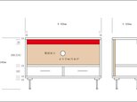 【みどりさまオーダー品】杉巾接ぎ無垢材＋オークカラー　サイドテーブルW８００サイズの画像