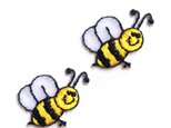 アップリケワッペン-ミツバチにこにこ２枚　kr-0089の画像