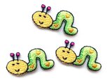 アップリケワッペン スマイル イモムシ3枚 W-0435 昆虫 入園入学 いも虫 芋虫 シャクトリムシ