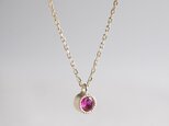 K18 Ruby birthstone necklace [P033K18RB]の画像