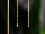 K18ダイヤモンドのブリオレットドロップカットロングピアス　～Gabrielleの画像