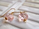 【オーダー品】ローズクオーツ（タンブルカット）の１粒ピアス