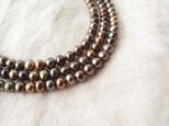 送料無料 ラウンドポテトパールのロングネックレス … ブラウン