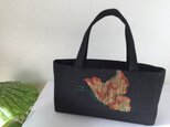 帯バッグ〜蝶々の横長トート〜の画像