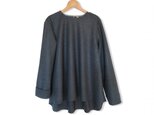 ウール100%Aラインシルエット10分袖丈プルオーバー_CharcoalGrayの画像