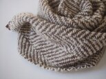 手織りウール＆シルクマフラー・・ホットチョコの画像