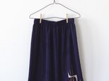 茄子紺のシンプルギャザースカートの画像