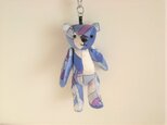 プッチ柄かわいいテディベアキーホルダーの画像