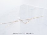 【14KGF】Ear Thread Earrings,Glossy Gold Long Stick Barの画像