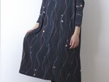 30%off! よろけ縞のドロップショルダーゆるワンピの画像