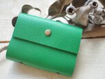 厚手本革　グリーンのカードケース　