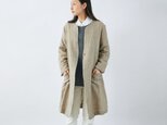 enrica herringbone coat beige