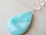 K14GF larimar herkimer necklaceの画像