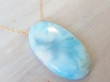 K14GF larimar oval nacklaceの画像