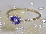 タンザナイト＊純銀粒々14kgfリング