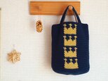 【m様ご予約済】WOOL!クラウン柄の小さい手提げの画像