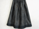 着物リメイク♪モスグリーンのシックな大島紬のスカート（裏地付き）の画像