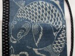 着物リメイク　鯉の型染めで作った和風財布　２０６４の画像