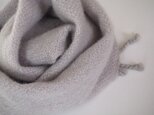 手織りカシミアミニマフラー・・グレーⅱの画像
