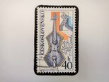 チェコスロバキア　楽器切手ブローチ2103の画像