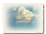 かわいい和紙の立体アートパネル「虹と入道雲」(18x13.5cm)の画像
