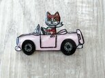 【SALE】猫のピカピカブローチ【車】の画像