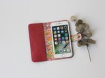牛本革とリバティープリントのiphone6・6S・7・8・X　専用ケース　　ピンクの画像