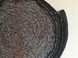 水色のミックス糸とNAVYのミックス糸のグルグルBAGの画像