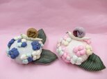 ちりめん細工　アジサイとかたつむり　歳時物　6月　梅雨