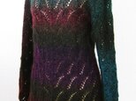 ・☆ウインターセール☆　ふんわり段染めモヘアの模様編みチュニックの画像
