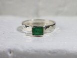 古代スタイル＊エメラルド　指輪＊11号　スターリングシルバー
